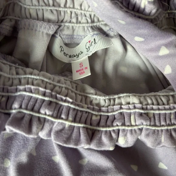 Persaya Girl Lilac Purple Pattern Off-the-shoulder Top Size S - Picture 4 of 4